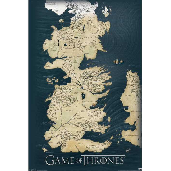 Mapa Game of Thrones - Hra o trůny