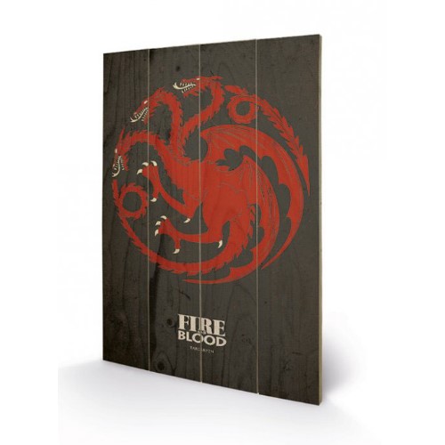 Nástěnný dřevěný obraz Games of Thrones - Targaryen